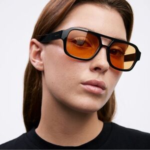 Meller Black Frame Orange Lens Sunglasses